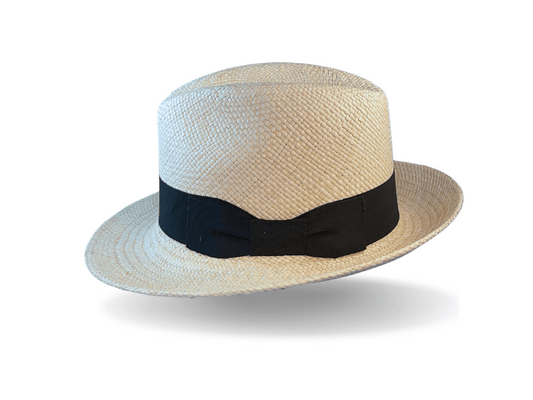 Authentic hand-woven Ecuadorian Panama, finished with a black band and flat bow. Noosa Sundays 